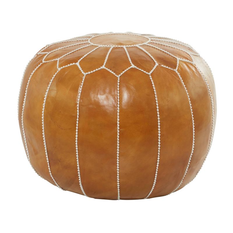 Bohemian Moroccans Leather Pouf - Olivia & May, 3 of 9