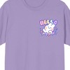 Lovely MongMong Rainbow Art Crew Neck Short Sleeve Purple Haze Women's T-shirt - 3 of 4