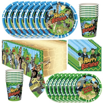 Treasures Gifted Wild Kratts Birthday Party Supplies Tableware Deluxe Set for 16 Guests
