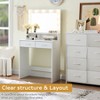 CAVINAS Small Vanity Desk with Mirror and Lights 2 Layers Storage Cabinet and 3 Lighting Modes Vanity with Lights for Bedroom - 4 of 4