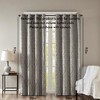 VYNXARIA 50x95"Knitted Jacquard Damask Total Blackout Grommet Top Curtain Panel,Charcoal(Only 1 Pc Panel) - 3 of 4