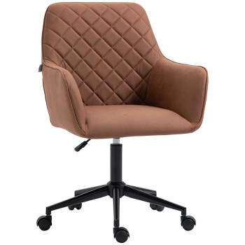 Vinsetto Mid Back Modern Home Office Chair Swivel Computer Desk Chair with Adjustable Height, Microfiber Cloth, Diamond Line Design, and Padded Armrests