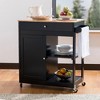 Wooden Basic Kitchen Island With 1 Drawer, 1 Door And 2-tiers Black ...