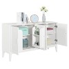 NicBex 60" Modern Sideboard,Kitchen Storage Cabinets with 4 Doors and 2 Removable Shelves,Antique Black/White/Black - 4 of 4