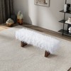 Ashcroft Furniture,Henley Bench in White Khaki Fur - 4 of 4