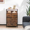 Tangkula 4 Drawer Dresser for Bedroom Set of 2 Industrial End Table with Sturdy Steel Frame Dresser Storage Tower with 4 Foldable Fabric Drawers - 2 of 4