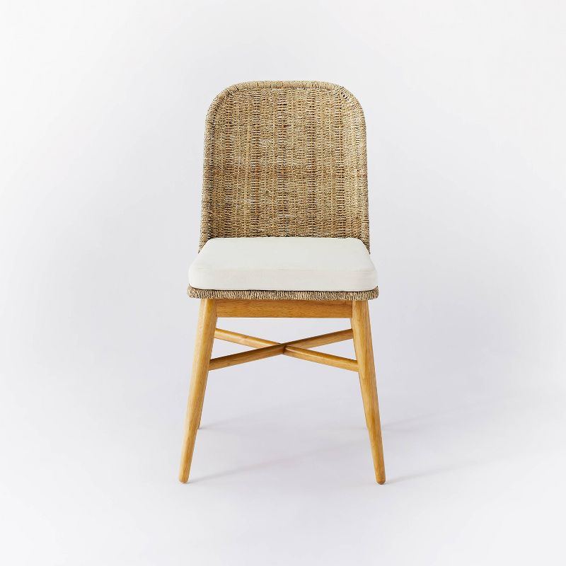Juniper Woven Dining Chair with Cushion Natural - Threshold&#8482; designed with Studio McGee, 4 of 17