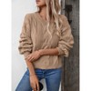 Clearlove Women's Artisan Cable Knit Oversized Sweater Chunky Ribbed Pullover Cloud-Soft Comfort Top - 4 of 4