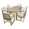 JUJABU Outdoor Dining Table and Chair Set with Removable Cushions for Patio, Backyard, Garden, Light Teak - 2 of 4
