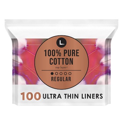 Image of L . Organic Cotton Topsheet Ultra Thin Panty Liners - 100ct