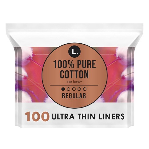 L . Organic Cotton Topsheet Ultra Thin Panty Liners : Target