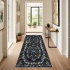 2x6 Black Modern Indoor Runner Rug, Low Pile Non-Slip Washable Carpet for Living Room, Bedroom, Bathroom & Hallway - 3 of 4