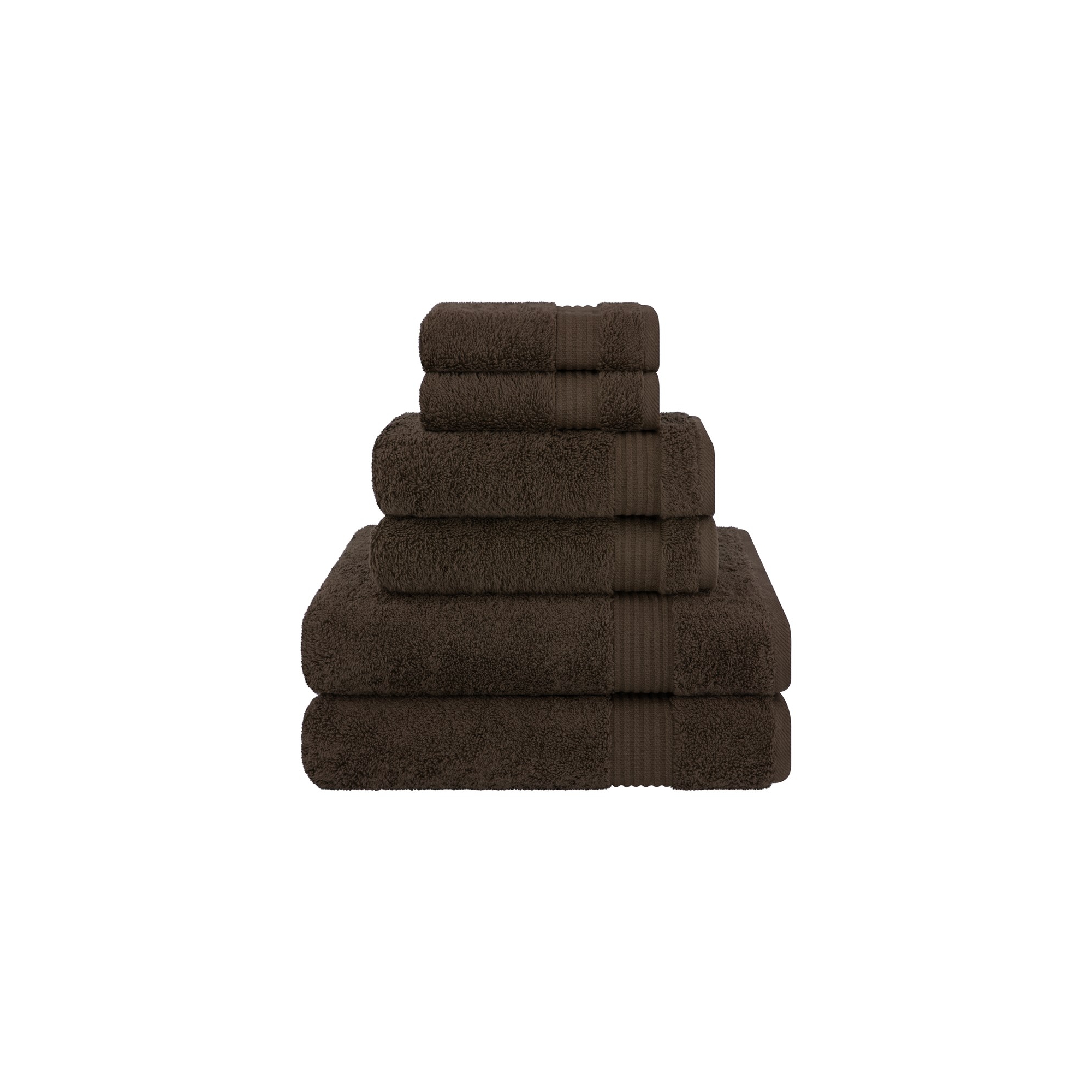 American Soft Linen Bekos 6 Piece Towel Set, 100% Cotton Bath Towel Set for Bathroom, Brown