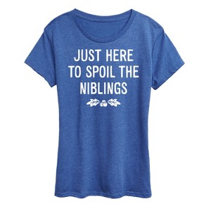 Women's - Instant Message - Just Here To Spoil The Niblings Christmas Short Sleeve Graphic T-Shirt - 1 of 4