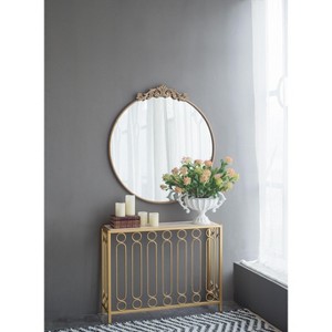 Sapphtopaz Bathroom Wall Mirror, Vanity Mirror with Metal Frame, Baroque Inspired Decorative Mirrors for Over Sink,Bedroom,Living Room,Black - 1 of 4