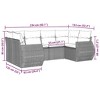 vidaXL 6 Piece Patio Sofa Set with Cushions Black Poly Rattan - Black and Cream - 3 of 4