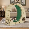 40" Multi-Cat Exercise Wheel - 3-Level Jumper, Scratching Pad & Rest Area, Silent TPE Spinner Activity Center for Indoor Cats - 3 of 4