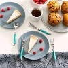 French Home Laguoile 4pk Stainless Steel Cake Forks Green: Turquoise Blue Acrylic Handle, Dishwasher-Safe, Cocktail Forks - 2 of 2