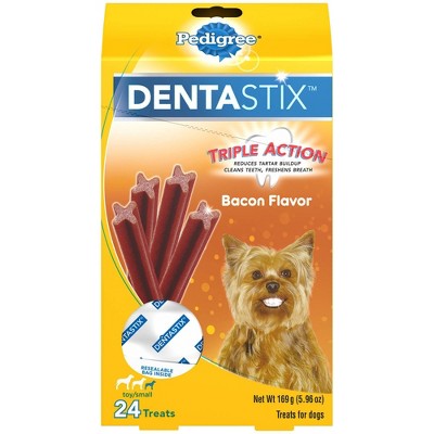 Pedigree Dentastix Bacon Flavor Small Toy Dental Dental Dog Treats - 24ct