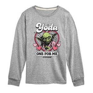 Boys' - Star Wars - Valentine Yoda One For Me -Toddler And Youth Long Sleeve Graphic T-Shirt Long Sleeve Graphic T-Shirt - 1 of 4
