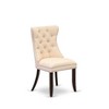 East West Furniture Dallas Parson Kitchen Chairs - Button Tufted Nailhead Trim Light Linen Fabric Padded Dining Chairs, Set of 2, Distressed Jacobean - 4 of 4