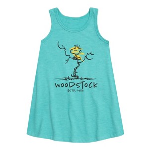 - Peanuts - Woodstock Estd Graphic Sleeveless Aline Dress - 1 of 4
