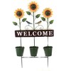 Direct International 39.0 Inch Sunflower Welcome W/Pots Planter Birds Yard Decor Decorative Garden Stakes - 3 of 3