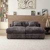 74.8" Modern Corduroy Upholstered Twins Sleeper Sectional Sofas, Sleeper Sofa Bed & Daybed - 2 of 4