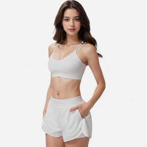 Anna-Kaci Active Women's Double Strap Sports Bra with V-Neckline and Soft Support - 1 of 4