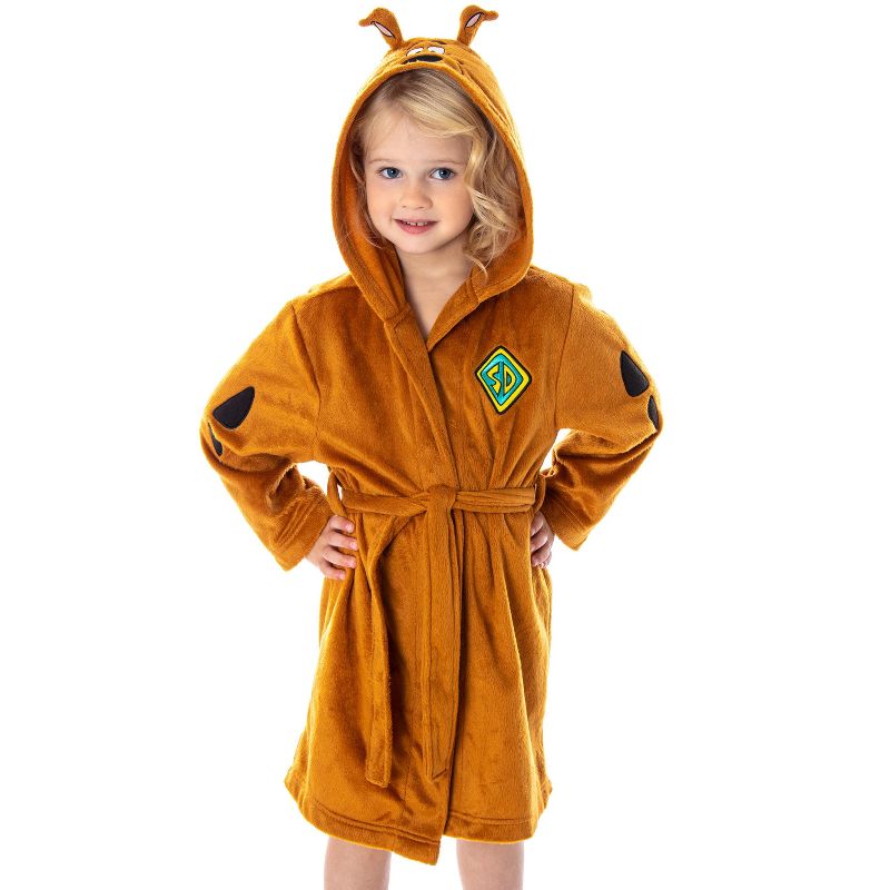 Scooby Doo Toddler Hooded Costume Robe Soft Plush w/ Ears, 1 of 6