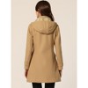 Allegra K Women's Stand Collar Double Breasted Hoodie Outerwear Winter Coat - 4 of 4
