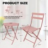 3-Piece Folding Outdoor Bistro Set, Premium Metal Frame Table & 2 Chairs for Patio, Porch, Garden, and Poolside - 2 of 4
