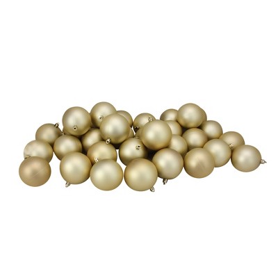 Northlight 32ct Shatterproof Matte Christmas Ball Ornament Set 3.25" - Gold