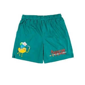 Adventure Time Finn Riding Jake Turquoise Athletic Mesh Shorts - 1 of 4