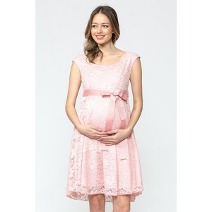 Hello Miz Women's Floral Lace Maternity Dress with Ribbon - 1 of 3