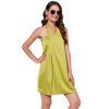Satin Dress for Women Mini Cross Halter Neck Beach Dresses Summer Casual Sleeveless Backless Dress Sexy Party - 2 of 4