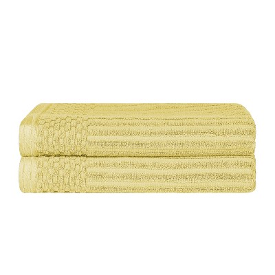 yellow towels and bath mats