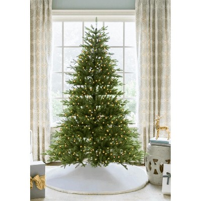 King Of Christmas 9ft Pre-Lit Artificial Christmas Tree, Alpine Fir Xmas Tree with 1100 Warm White Led Lights