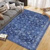 Machine Washable Rugs Vintage Floral Low Pile Non-Slip Carpet Soft Bedroom Living Room Office Dining Room Rug - 2 of 4