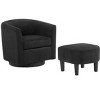 TOAOTBNBO 360° Swivel Accent Chair with Ottoman, Corduroy Arm Chair with Soft Cushion Modern Barrel Chair for Living Room - 2 of 4