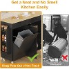 Rolling Kitchen Island Cart with Trash Can Storage ,Kitchen Island with Drop Leaf & Power Outlet , Kitchen Rolling Island - 4 of 4