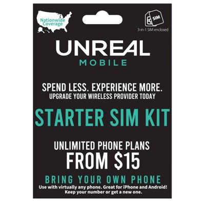 UNREAL Mobile SIM Kit Starter Kit- Black