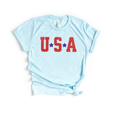 Simply Sage Market USA Stars Short Sleeve Tee - XS - Ice Blue