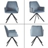 Hybition Accent Chair,Velvet Fabric Upholstered Armchair，Simple Modern Desk Chairs with Metal Legs, for Living Room Bedroom Home Office,Blue - 4 of 4