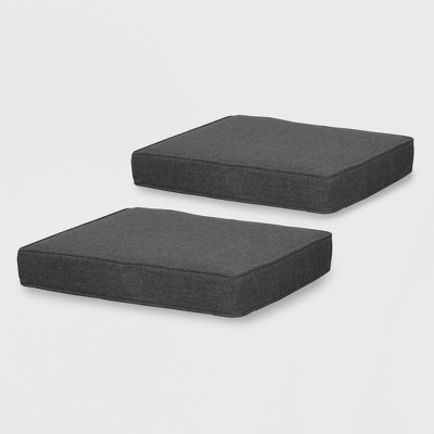 Rolston 2pk Outdoor Replacement Ottoman Cushion Charcoal - Haven Way