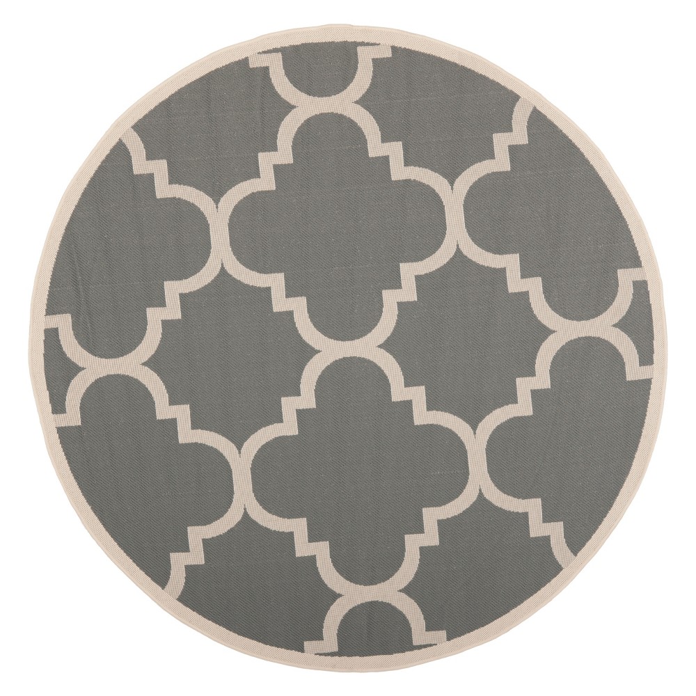 5'3in Richmond Round Outdoor Rug Gray/Beige - Safavieh