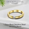 Wedding Band Ring for Women or Men Stainless Steel Crystal Ginger Lyne Collection - 2 of 4