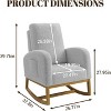 Acekool Upholstered Glider Rocking Chair for Nursery & Living Room, High Back with Side Pocket, Smooth Rock & Glide - 2 of 4