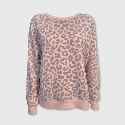 pink leopard print sweatshirt