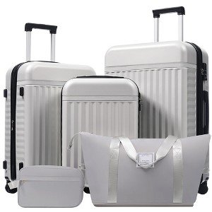 Kumasinova Hard-Shell Luggage,Set of 5,Expandable Suitcases with TSA Lock & Travel Bags,Front Opening Luggage with USB Ports,20"24"28" - 1 of 4